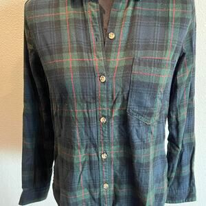 Zara XS flannel plaid button up top